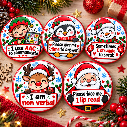 Christmas communication badge - christmas,