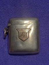 Antique 1895 Silver & 9ct Gold Vesta Case S&B Birmingham Hallmarked