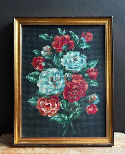 Vintage floral needlepoint