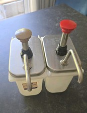 SERVER FP-V 2 Qt Pump Fountain Jar & Lid Syrup Sauce Dispenser Steel Made in USA