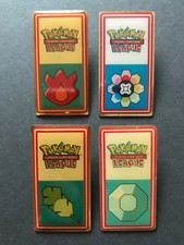 4 X Pokemon Pin Badge Gym League Wizards 2000 Kanto Region Original Indigo