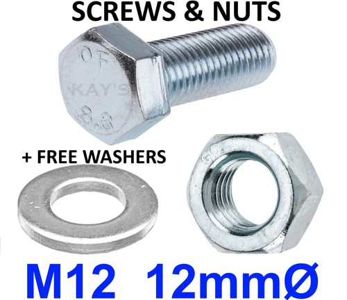 M12 bolts and nuts - and,