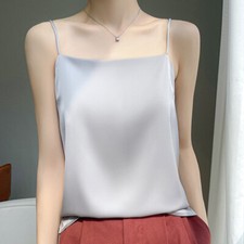 Ladies Sexy Silk Camisole Satin Spaghetti Strap Vest Tank Top Sleeveless T-Shirt