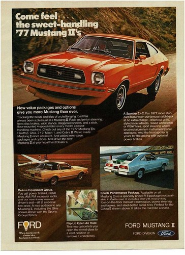 1977 ford mustang orange - ford, ii