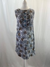 So Marilyn Marilyn Moore Dress Grey Blue Knee Length Cotton Button Size 8 Ex Con