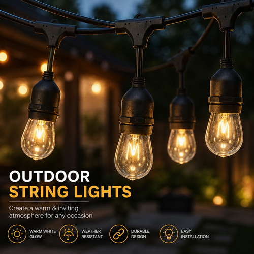 48ft festoon string lights - string,