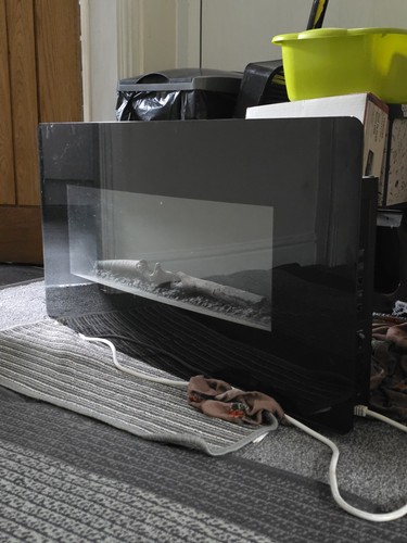 Black electric fire 2kw with - black,