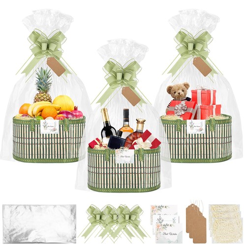 Pcs empty woven bamboo gift - 3,