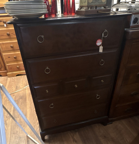 Dark brown wood drawer - wood,