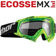 New THOR Green Enemy Kids Child Youth Goggles Clear Lens Motocross ATV