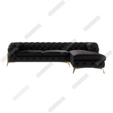 Chaise Lounge Velvet Chaise 3 Seat Sofa Chaise Longue Corner Settee Loveseat UK