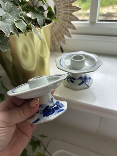 Vintage blue white porcelain - blue, &