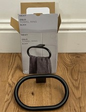 Next Oslo Matte Black Round Towel Holder and Matching Toilet Roll Holder