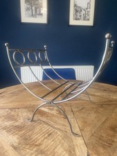 Vintage Metal Fire Side Folding Wood Kindling Log Store/Magazine Rack - (VGC)