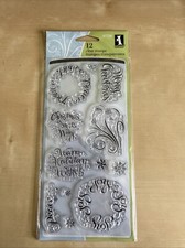 Inkadinkado 12 clear stamp Set 97734 Warm Holiday Wishes