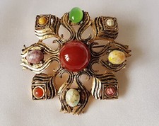 Brooch ~ Multi-Colour Polished