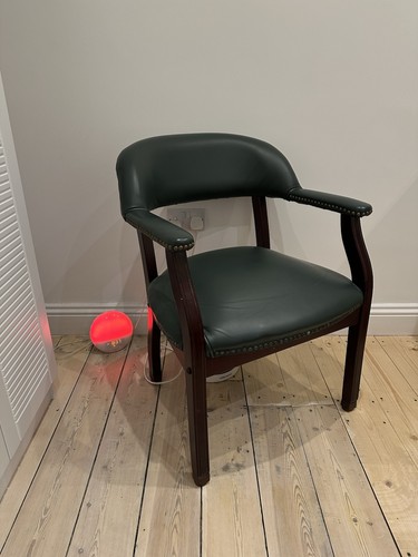 Genuine green leather dining - genuine,