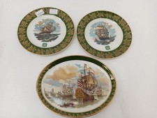 Royal Falcon Weatherby Ship Plates Set of 3 Vintage Decorative Plates