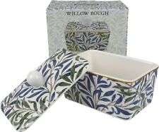 Ceramic Butter Dish & Lid Blue William Morris Willow Design Boxed
