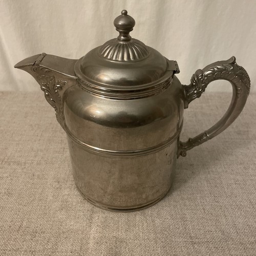 Antique ornate metal teapot - antique,