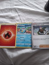 Pokemon cards - Team rocket's petrel; Fire Energy Card; Marshtomp