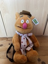 Fozzie  Bear The Muppet Show, Jim Henson, Large Soft Plush Backpack, Vintage.