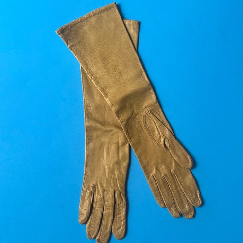 Womens tan long kid leather - tan,