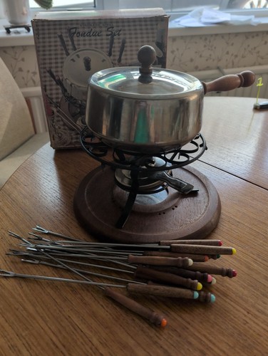 Vintage fondue set boxed - fondue, retro