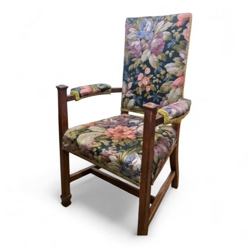 Arts crafts oak armchair - arts,