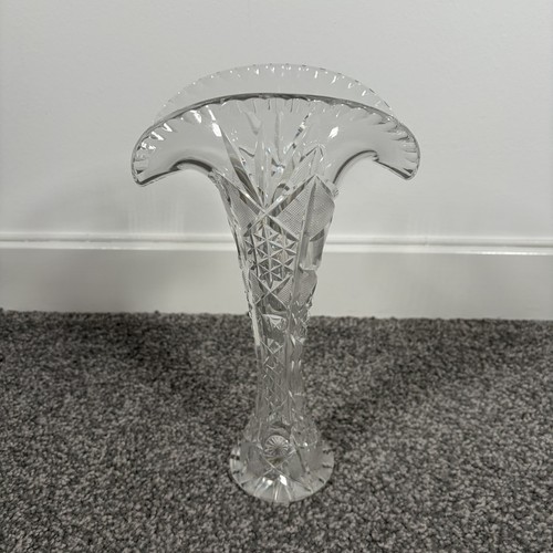 Vintage cut crystal vase - cut,