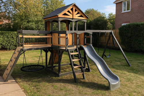 Wooden playcentre swing set - swing,