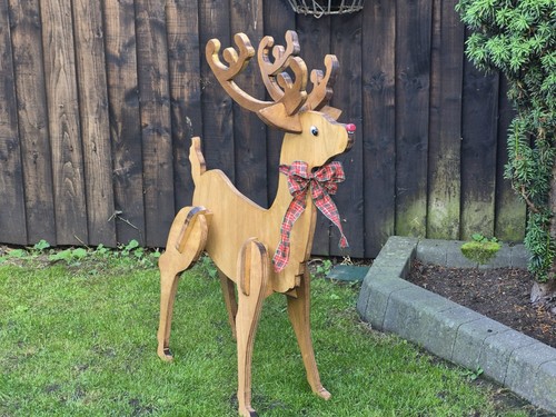 Wooden freestanding stag deer - wooden,
