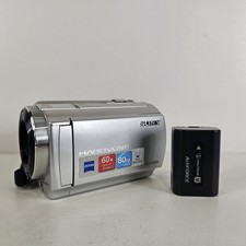 Sony Handycam DCR-SR58E Handheld Hard Drive Camcorder Silver Tested HDD Video 