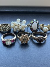 Vintage Ring Lot 7pc Pearl