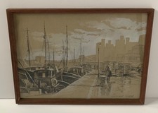 ANTIQUE CHARCOAL DRAWING CONWY