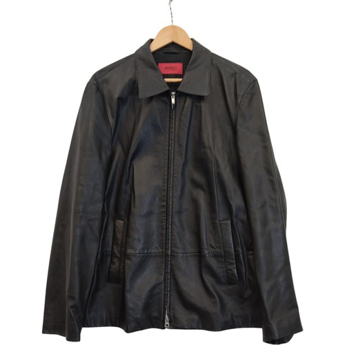 Hugo boss leather jacket - boss, size