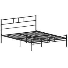 Metal Bed Single Double King Size Slat Base Headboard Set Bedroom Furniture