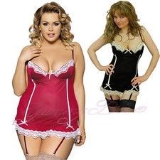 Satin Babydoll Suspenders