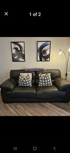 Seater leather sofa with a - 2,