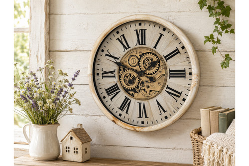 Large cream 60cm wooden - cream,