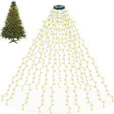 8.2Ft 16 Line 448 LED Fairy Waterfall String Lights Christmas Tree Lights Ring