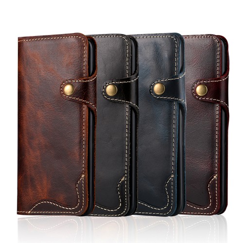 Retro genuine leather - leather, folding