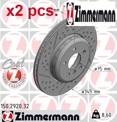 Pcs rear brake disc set - x2,
