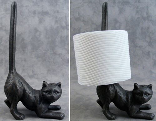 Cat toilet paper holder - cat, cast