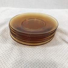 Set of 6 Amber Iridescent Gold
