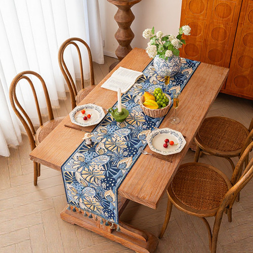 Decorative table blue - decorative, 35x140cm