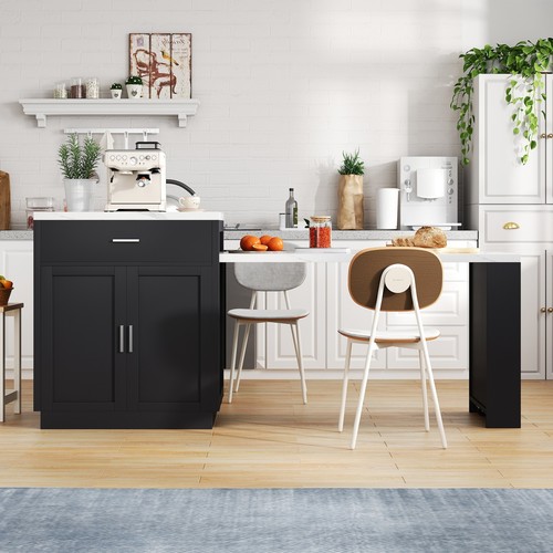 Kitchen island with extendable - with,