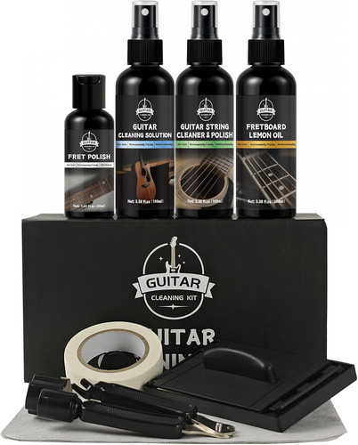 Guitar cleaning kit 8 piece - guitar,