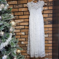 Girls Long Lace White Maxi