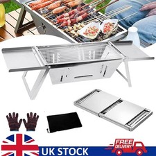 Portable BBQ Charcoal Barbecue Grill Folding Stainless Steel Stove Garden Picnic